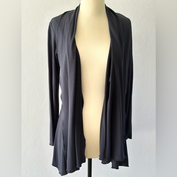 2 for $26 CAbi Navy Blue Long Length Cardigan Open/Tie Front Career Casual Small - Picture 4 of 8